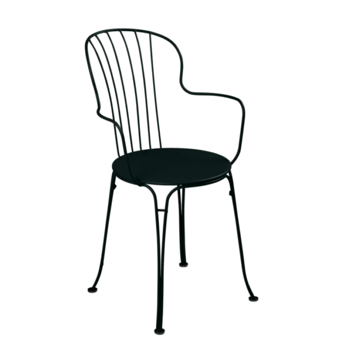 Gecertificeerd Fermob Opéra+ tuinstoel met armleuning-Liquorice