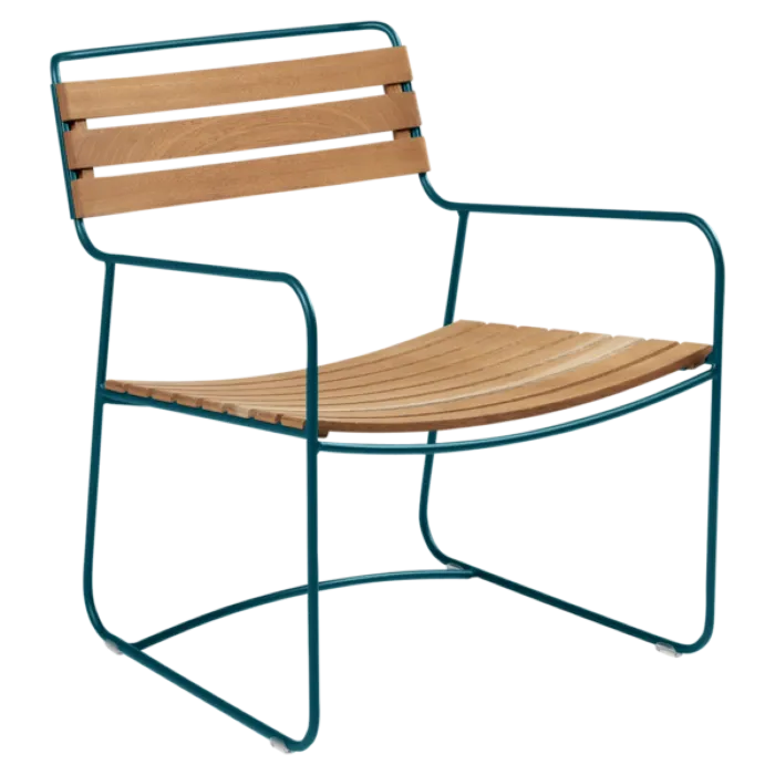 Beperkte Voorraad Fermob Surprising Low Teak fauteuil-Acapulco Blue