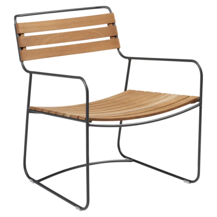 Fermob Surprising Low Teak fauteuil-Anthracite Exclusieve Aanbieding