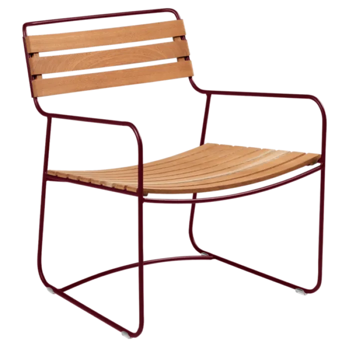 Must-Have Fermob Surprising Low Teak fauteuil-Black Cherry