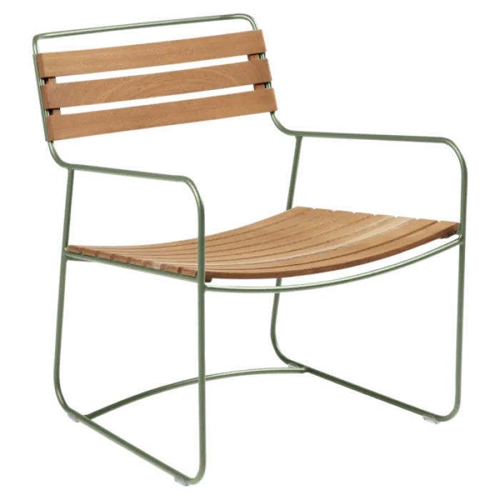 Laatste Versie Fermob Surprising Low Teak fauteuil-Cactus