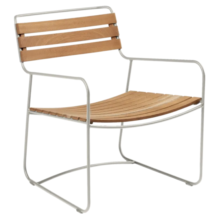 Rechtstreeks Van De Fabrikant Fermob Surprising Low Teak fauteuil-Clay Grey