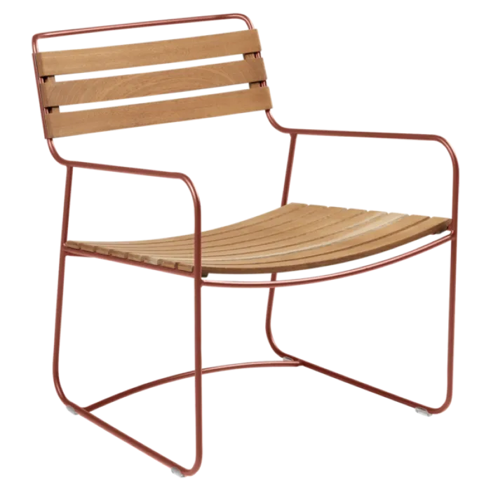 Superprijs Fermob Surprising Low Teak fauteuil-Red Ochre