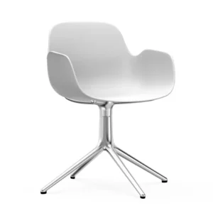 Normann Copenhagen Form Swivel armstoel aluminium onderstel-White OUTLET Snelle Levering
