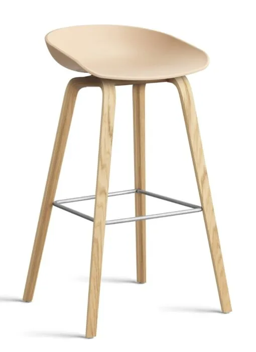 Meest Verkocht HAY About a Stool AAS32 barkruk mat gelakt onderstel-Zithoogte 75 cm-Pale Peach OUTLET