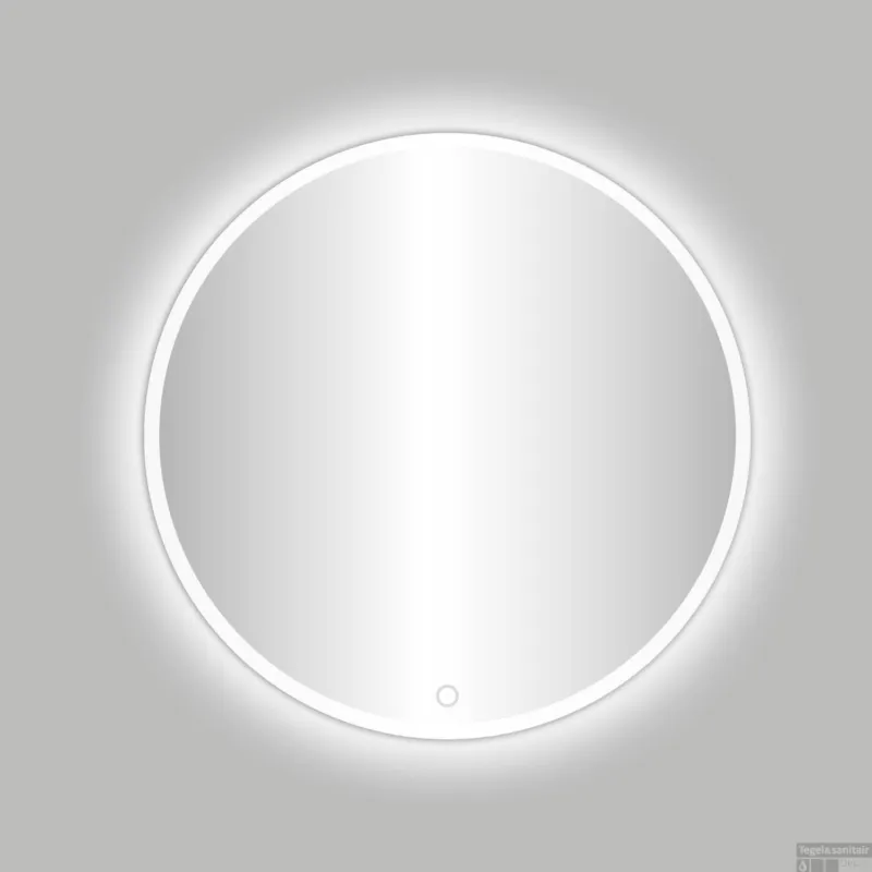 Koopje Badkamerspiegel Best Design Venetie White LED Verlichting 80x80 cm Rond Mat Wit
