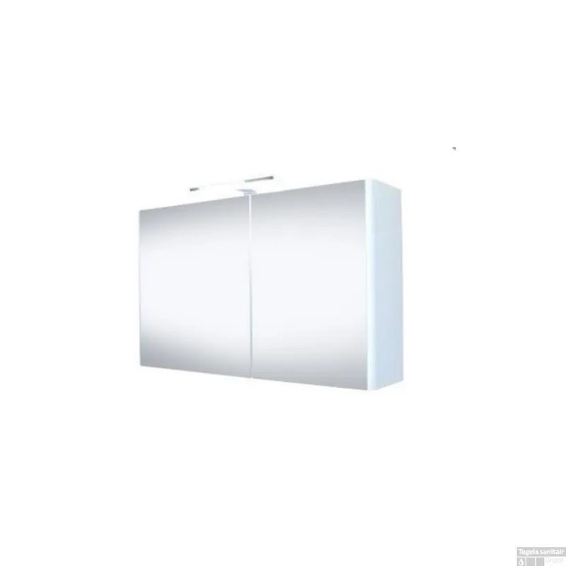 Best-Design "Happy" MDF Spiegelkast + Verlichting 80x60cm Wit Korting