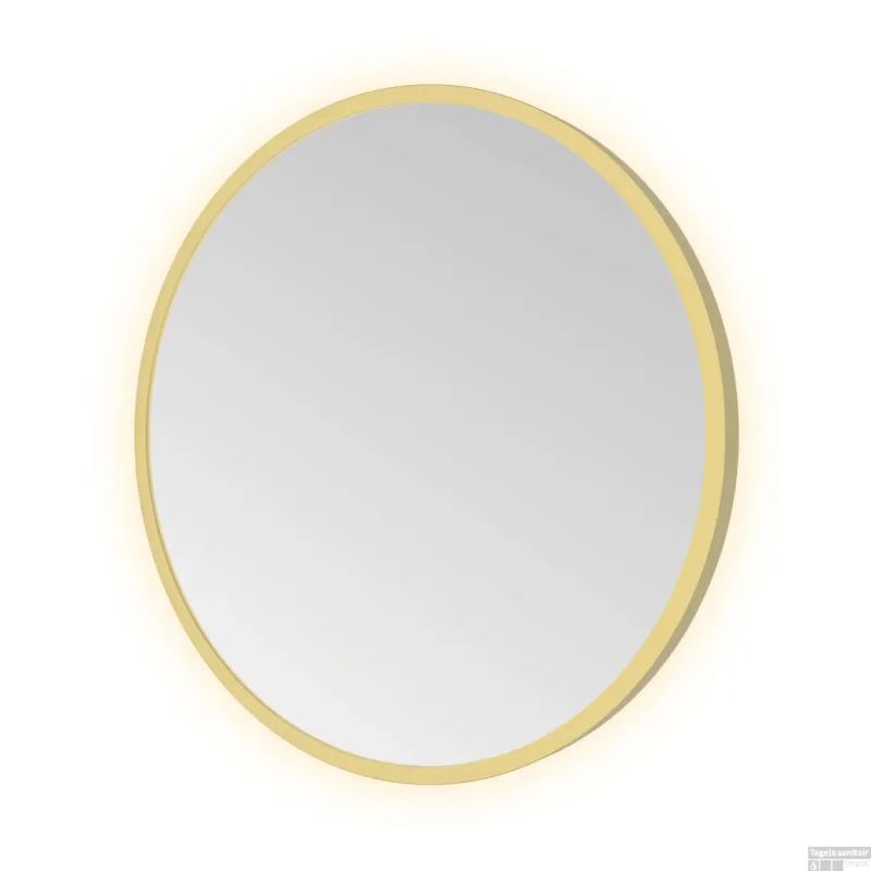 Spiegel Hotbath &MORE 40x40 cm LED-Verlichting Rond Geborsteld Messing PVD Meest Verkocht