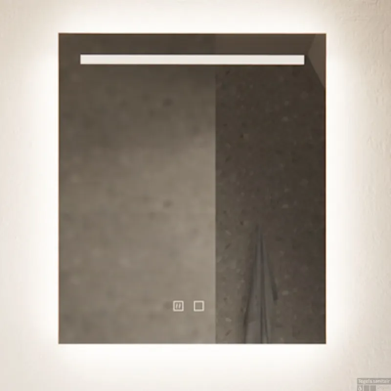 Weekendaanbieding Spiegel Gliss Design Horizontaal Led Standaard Verlichting 60cm En Spiegelverwarming