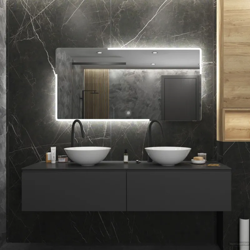 Badkamerspiegel BWS Liteem 150x70 cm Met LED Nieuw