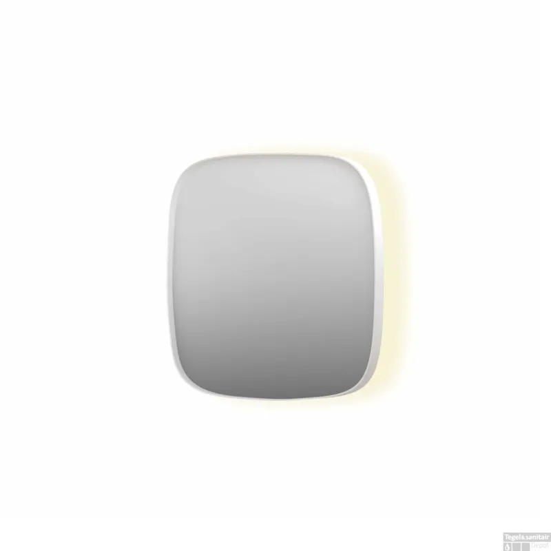 Superprijs Spiegel INK SP30 40x4x40 cm incl. Indirect LED-Verlichting Rondom en Spiegelverwarming Mat Wit