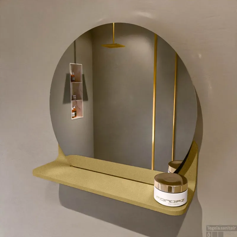 Alleen Vandaag MONDIAZ SPOT spiegel rond 40cm met Spiegelplanchet kleur Oro.