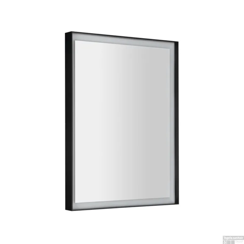 Koop Online Badkamerspiegel Sapho Sort Led 60x80 cm LED-Verlichting Frame Mat Zwart