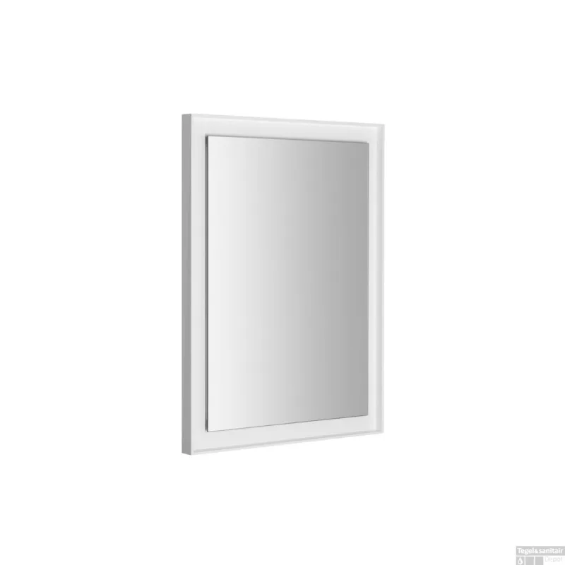 Exclusieve Aanbieding Badkamerspiegel Sapho Flut 60x80 cm LED-Verlichting Omlijsting Wit