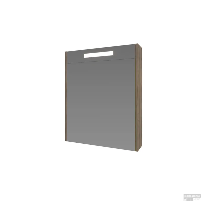 Voordeelprijs Spiegelkast BWS Salt 1 Deur Met LED 60x60 cm Incl. Planchetten Scotch Oak