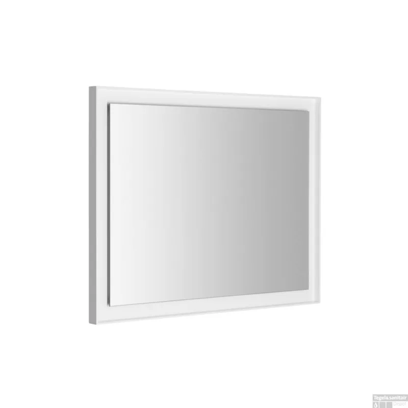 Gereduceerde Prijs Badkamerspiegel Sapho Flut 90x70 cm LED-Verlichting Omlijsting Wit