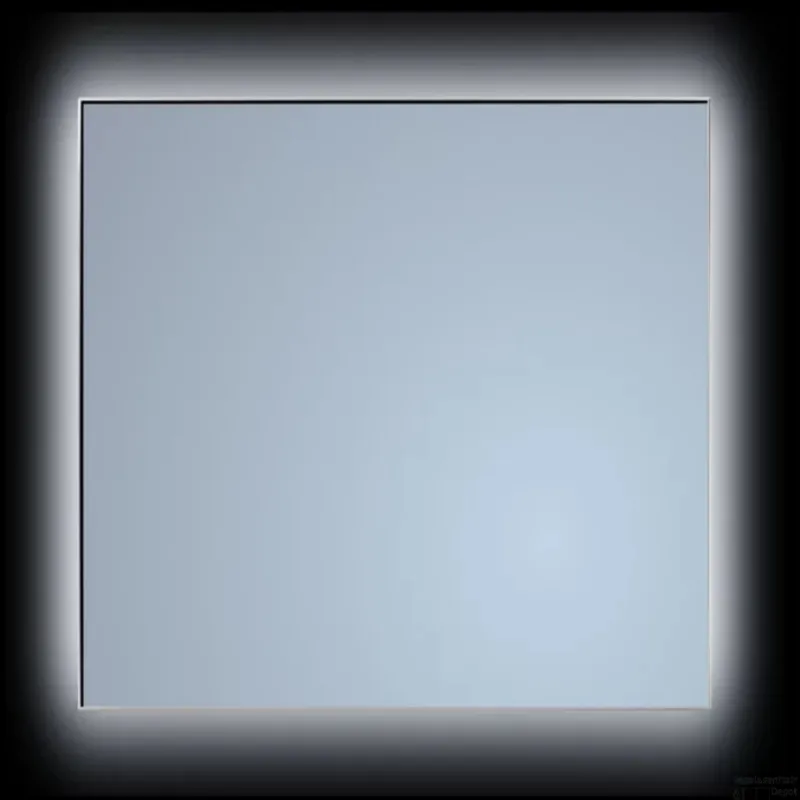 Weekendaanbieding Spiegel Sanicare Q-Mirrors 60x70 cm Rechthoek Met Rondom LED Warm White, Omlijsting Mat Zwart incl. ophangmateriaal Met Afstandsbediening