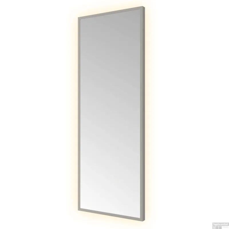 Spiegel Hotbath &MORE 80x30 cm LED-Verlichting Rechthoek Geborsteld Gunmetal Laatste Versie