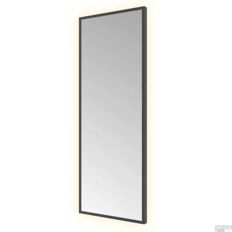 Spiegel Hotbath &MORE 80x30 cm LED-Verlichting Rechthoek Geborsteld Zwart PVD Hoge Kwaliteit