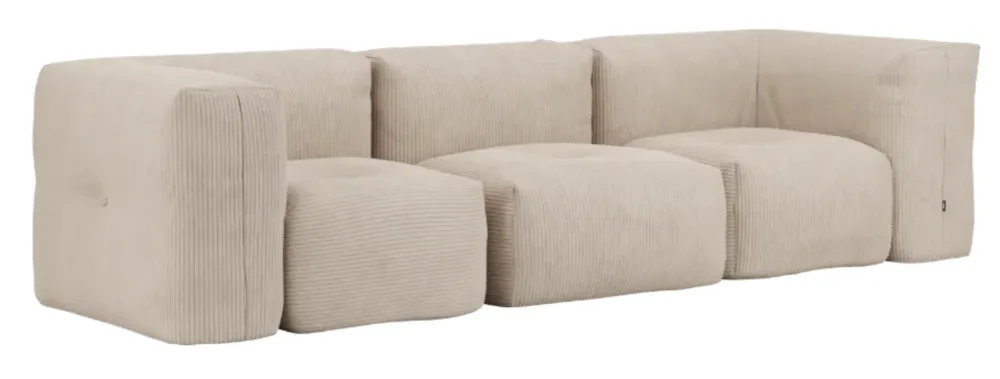 Sackit Soft Indoor 3-zits bank - met armleuningen-Corduroy Beige Actieprijs