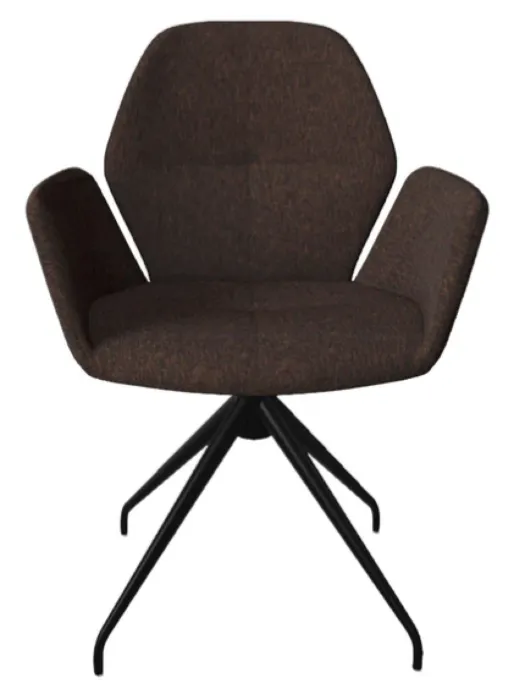 Mobitec Mood 95 M0712 eetkamerstoel - draaipoot zwart-Hip Hop Brown Direct Beschikbaar