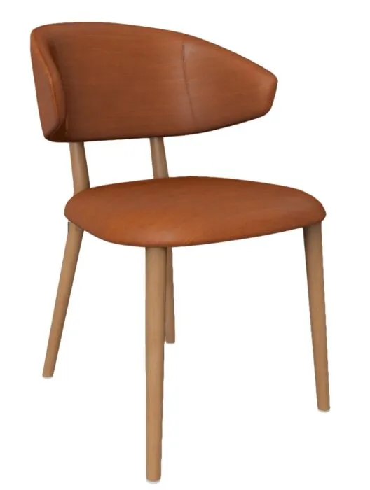 Mobitec Toro C0212 eetkamerstoel - beuken onderstel-Genova Cognac Betaalbaar