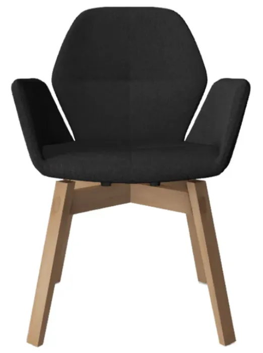 Gereduceerde Prijs Mobitec Mood 95 M0112 eetkamerstoel - beuken onderstel-Hip Hop Anthracite