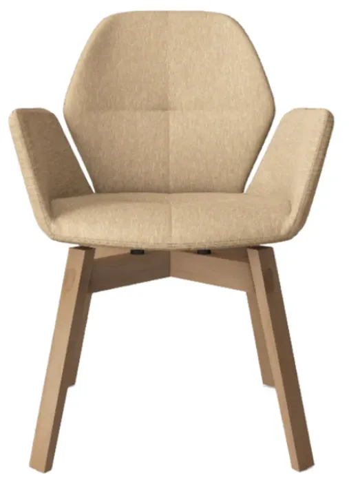 Speciale Aanbieding Mobitec Mood 95 M0112 eetkamerstoel - beuken onderstel-Hip Hop Beige