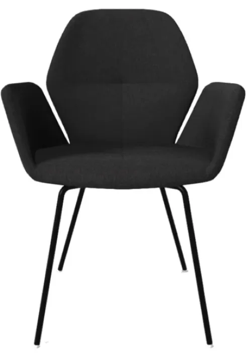 Mobitec Mood 95 M1512 eetkamerstoel - zwart onderstel-Hip Hop Anthracite Exclusieve Aanbieding