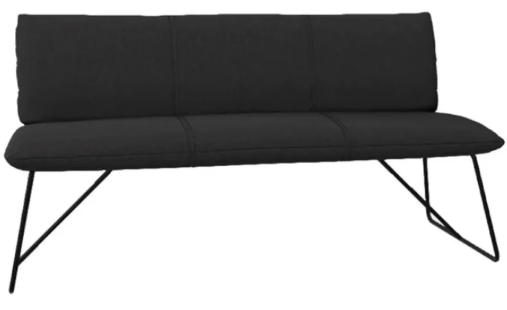 Mobitec Cosy B0310 eetkamerbank - zwart onderstel-Hip Hop Anthracite Beperkte Voorraad