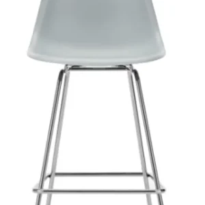Tijdelijk Beschikbaar Vitra Eames Plastic barkruk met verchroomd onderstel-medium-Light Grey