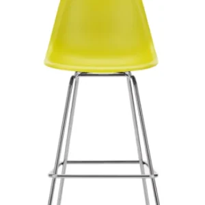 Vitra Eames Plastic barkruk met verchroomd onderstel-medium-Mustard Koop Vandaag
