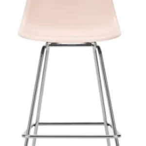 Actieprijs Vitra Eames Plastic barkruk met verchroomd onderstel-medium-Pale rose