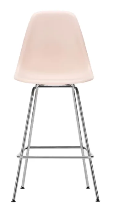 Actieprijs Vitra Eames Plastic barkruk met verchroomd onderstel-medium-Pale rose