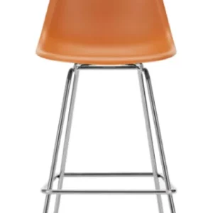 Op = Op Vitra Eames Plastic barkruk met verchroomd onderstel-medium-Rusty Orange