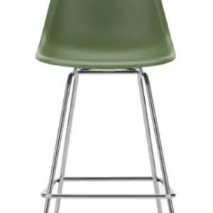 Vitra Eames Plastic barkruk met verchroomd onderstel-medium-Forest Populair