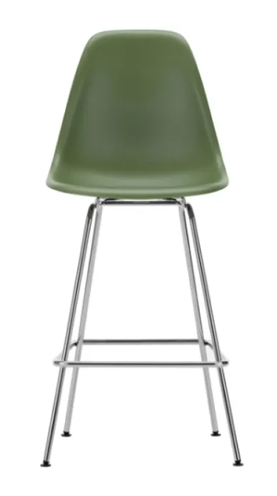 Vitra Eames Plastic barkruk met verchroomd onderstel-medium-Forest Populair