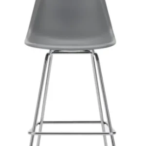 Superprijs Vitra Eames Plastic barkruk met verchroomd onderstel-medium-Granite Grey