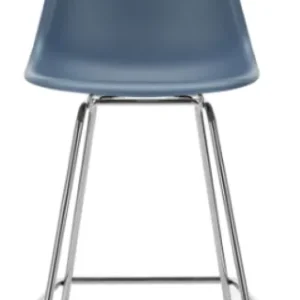 Vitra Eames Plastic barkruk met verchroomd onderstel-medium-Zee blauw Aanbieding
