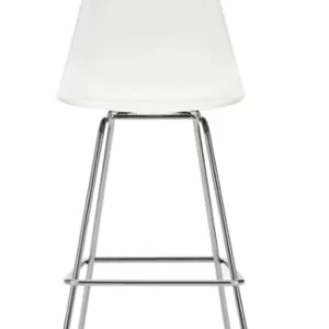 Vitra Eames Plastic barkruk met verchroomd onderstel-medium-Cotton white Aanbieding