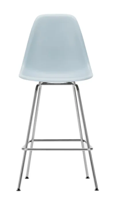 Vitra Eames Plastic barkruk met verchroomd onderstel-medium-Ice Grey Must-Have