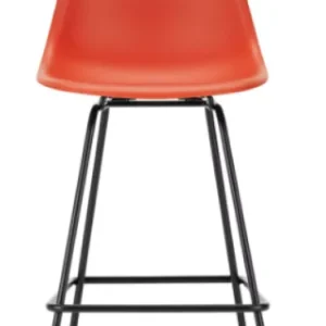 Vitra Eames Plastic barkruk met zwart gepoedercoat onderstel-medium-Poppy red Populair