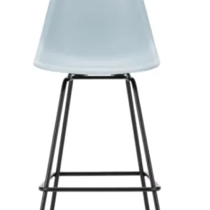 Vitra Eames Plastic barkruk met zwart gepoedercoat onderstel-medium-Ice Grey Lage Prijs