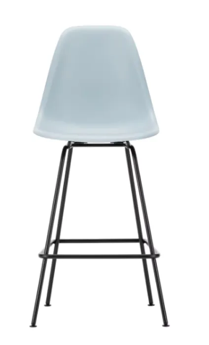 Vitra Eames Plastic barkruk met zwart gepoedercoat onderstel-medium-Ice Grey Lage Prijs
