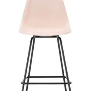 Vitra Eames Plastic barkruk met zwart gepoedercoat onderstel-medium-Pale rose Merkproduct