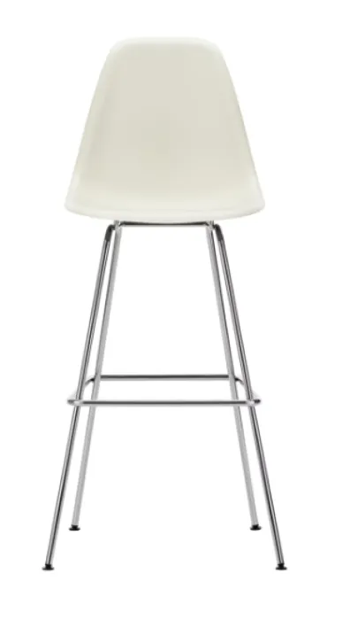 Vitra Eames Plastic barkruk met verchroomd onderstel-hoog-Pebble Koop Vandaag