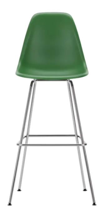 Vitra Eames Plastic barkruk met verchroomd onderstel-hoog-Emerald Direct Beschikbaar