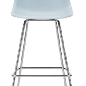 Vitra Eames Plastic barkruk met verchroomd onderstel-hoog-Ice Grey Speciale Aanbieding