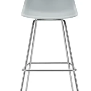 Vitra Eames Plastic barkruk met verchroomd onderstel-hoog-Light grey Lage Kosten