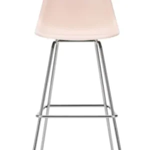 Vitra Eames Plastic barkruk met verchroomd onderstel-hoog-Pale rose Merkproduct